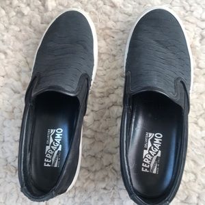 Ferragamo leather slip on sneakers